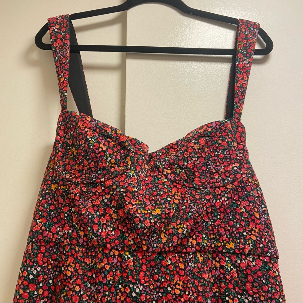 Hutch Floral Midi Dress - Red and Black